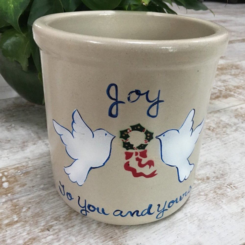 Vintage "Joy To You and Yours" Crock
